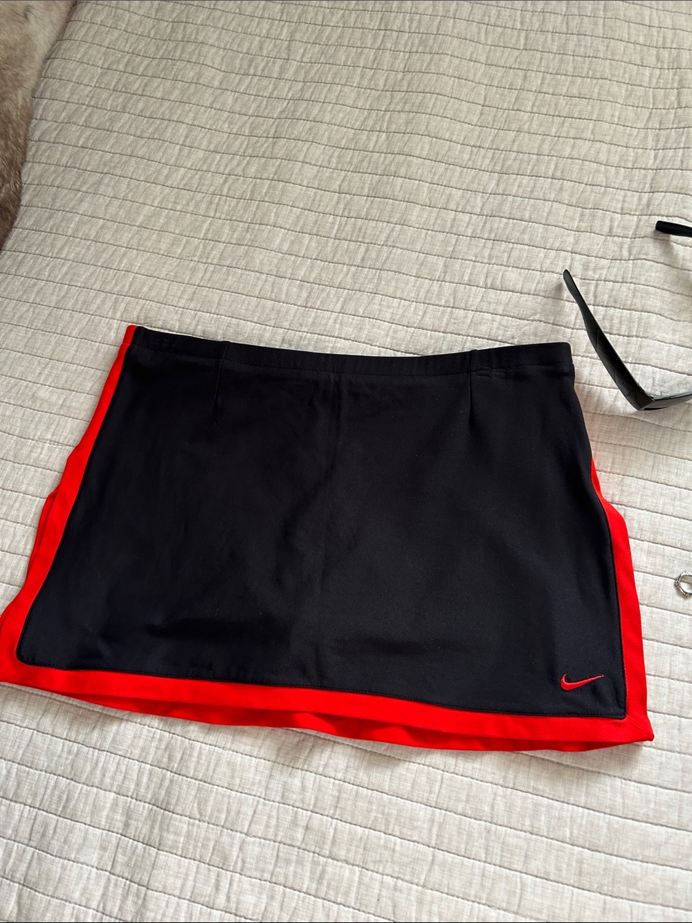 Nike Vtg Y2K sporty black red stripe mini athletic tennis golf pull on skort M - Picture 2 of 12